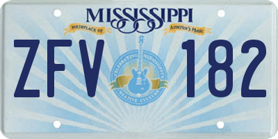 MS license plate ZFV182