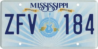 MS license plate ZFV184