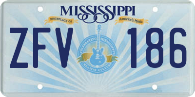 MS license plate ZFV186
