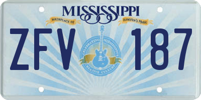 MS license plate ZFV187