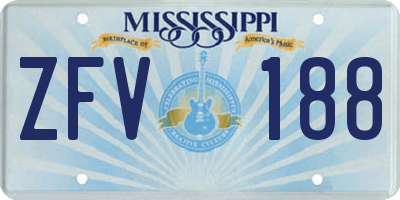 MS license plate ZFV188