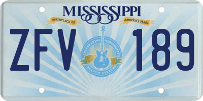 MS license plate ZFV189