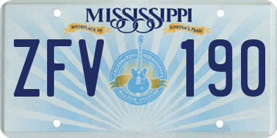 MS license plate ZFV190