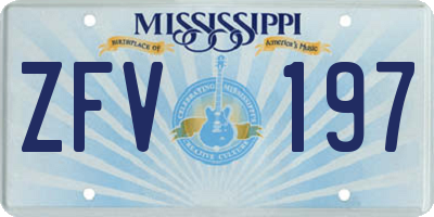 MS license plate ZFV197