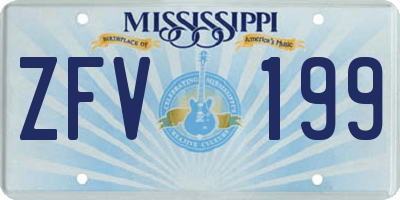 MS license plate ZFV199