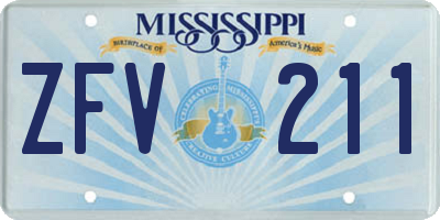 MS license plate ZFV211