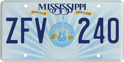 MS license plate ZFV240