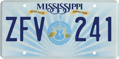 MS license plate ZFV241