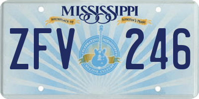 MS license plate ZFV246