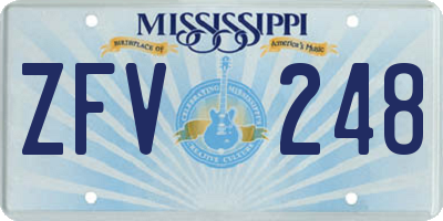 MS license plate ZFV248