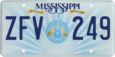 MS license plate ZFV249