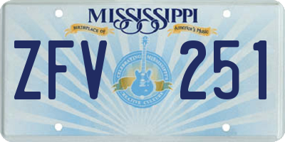 MS license plate ZFV251