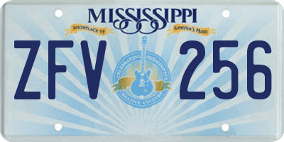 MS license plate ZFV256