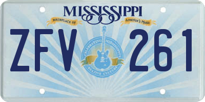 MS license plate ZFV261