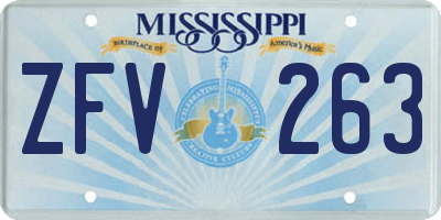 MS license plate ZFV263