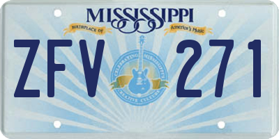MS license plate ZFV271