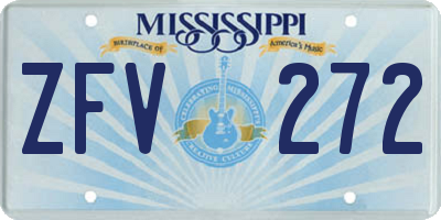 MS license plate ZFV272