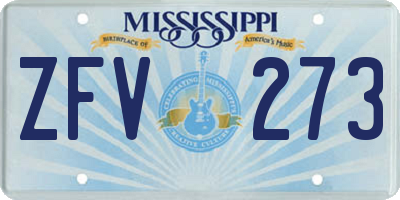 MS license plate ZFV273