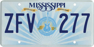 MS license plate ZFV277