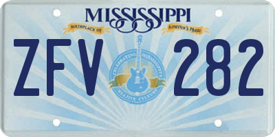 MS license plate ZFV282