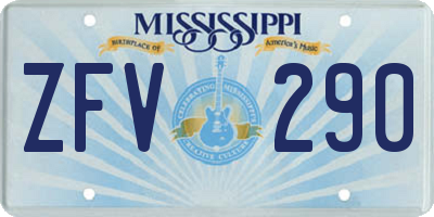 MS license plate ZFV290