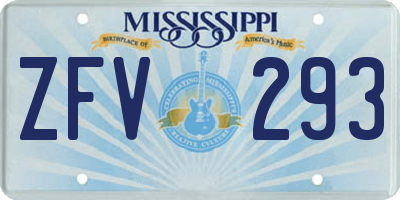 MS license plate ZFV293