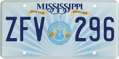 MS license plate ZFV296