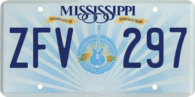 MS license plate ZFV297
