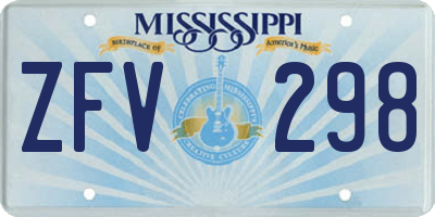 MS license plate ZFV298