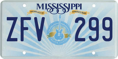 MS license plate ZFV299