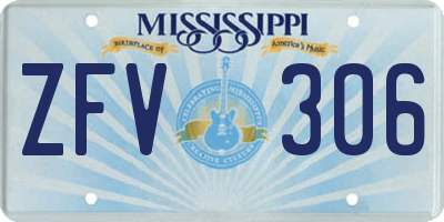 MS license plate ZFV306