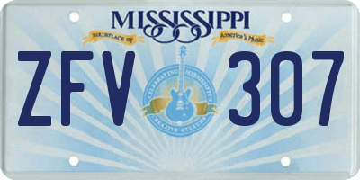 MS license plate ZFV307