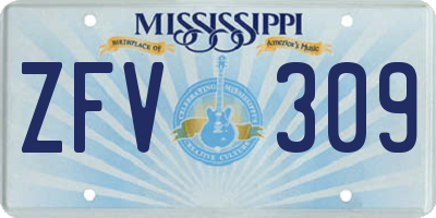 MS license plate ZFV309