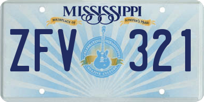 MS license plate ZFV321