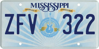 MS license plate ZFV322