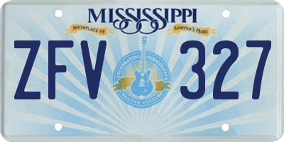 MS license plate ZFV327