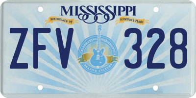MS license plate ZFV328