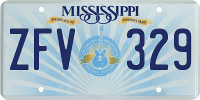 MS license plate ZFV329
