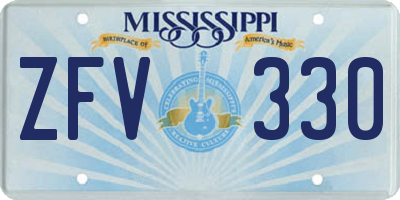 MS license plate ZFV330