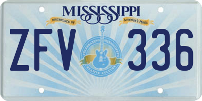 MS license plate ZFV336
