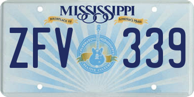 MS license plate ZFV339