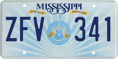 MS license plate ZFV341