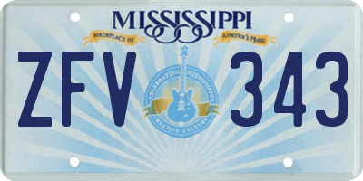 MS license plate ZFV343