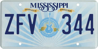 MS license plate ZFV344