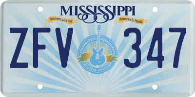 MS license plate ZFV347