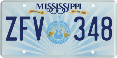 MS license plate ZFV348