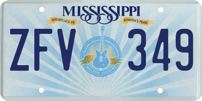 MS license plate ZFV349