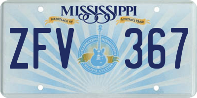 MS license plate ZFV367