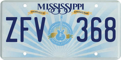 MS license plate ZFV368