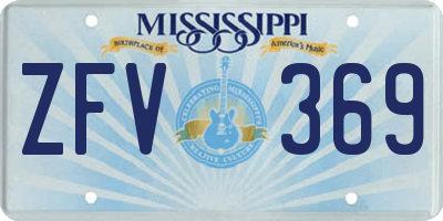 MS license plate ZFV369